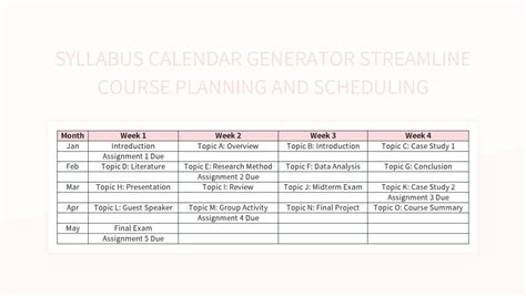 Syllabus Calendar Generator